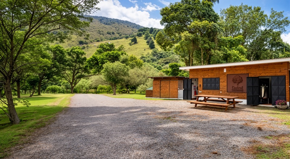 La finca, vista amplia, a sangre